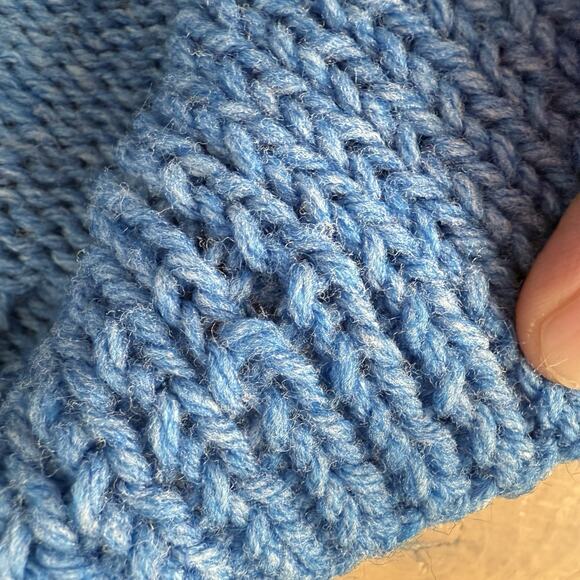 Vintage 80s Blue Knit Button Front Cardigan Sweater Size M Cottage Academia - Picture 10 of 10